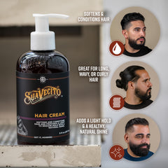 Crème capillaire Suavecito – brillance naturelle et douceur satinée.