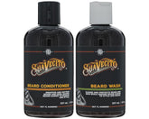 Ensemble Suavecito Lave-Barbe et Soin Barbe, deux flacons prêts pour le soin.