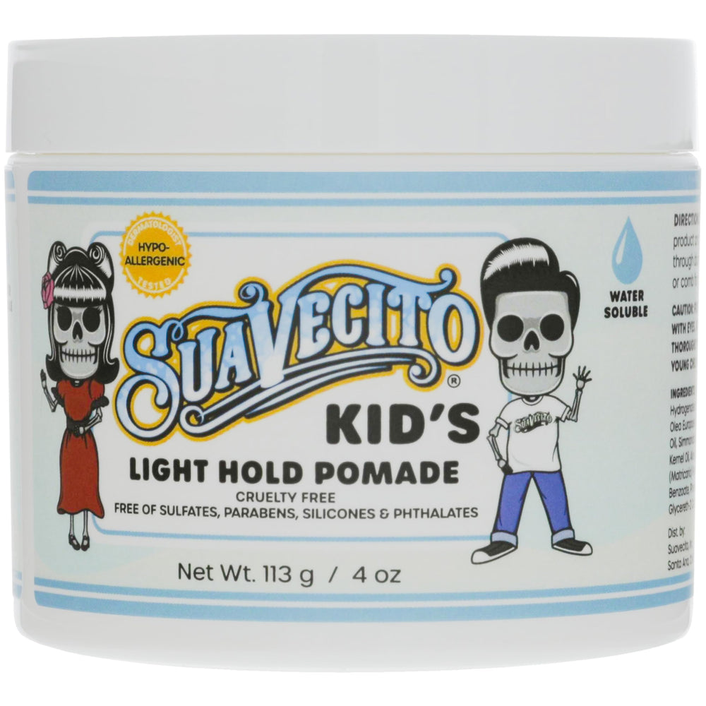 Pomade Suavecito Kids camomille apaisante dans flacon, douceur pour les cheveux.