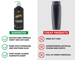 Aloe apaisant dans Suavecito OG Shampoo apporte hydratation et confort du cuir chevelu.