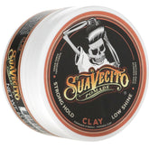 Suavecito Pomade Firme Clay : pot montrant le maintien ferme.