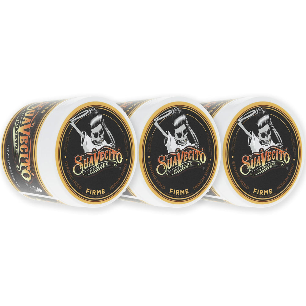 Pommade Suavecito Firme en bouteille 118 ml pour une tenue durable.
