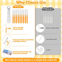 Sublaga brosses orange: nettoyage precis des buses du pommeau.