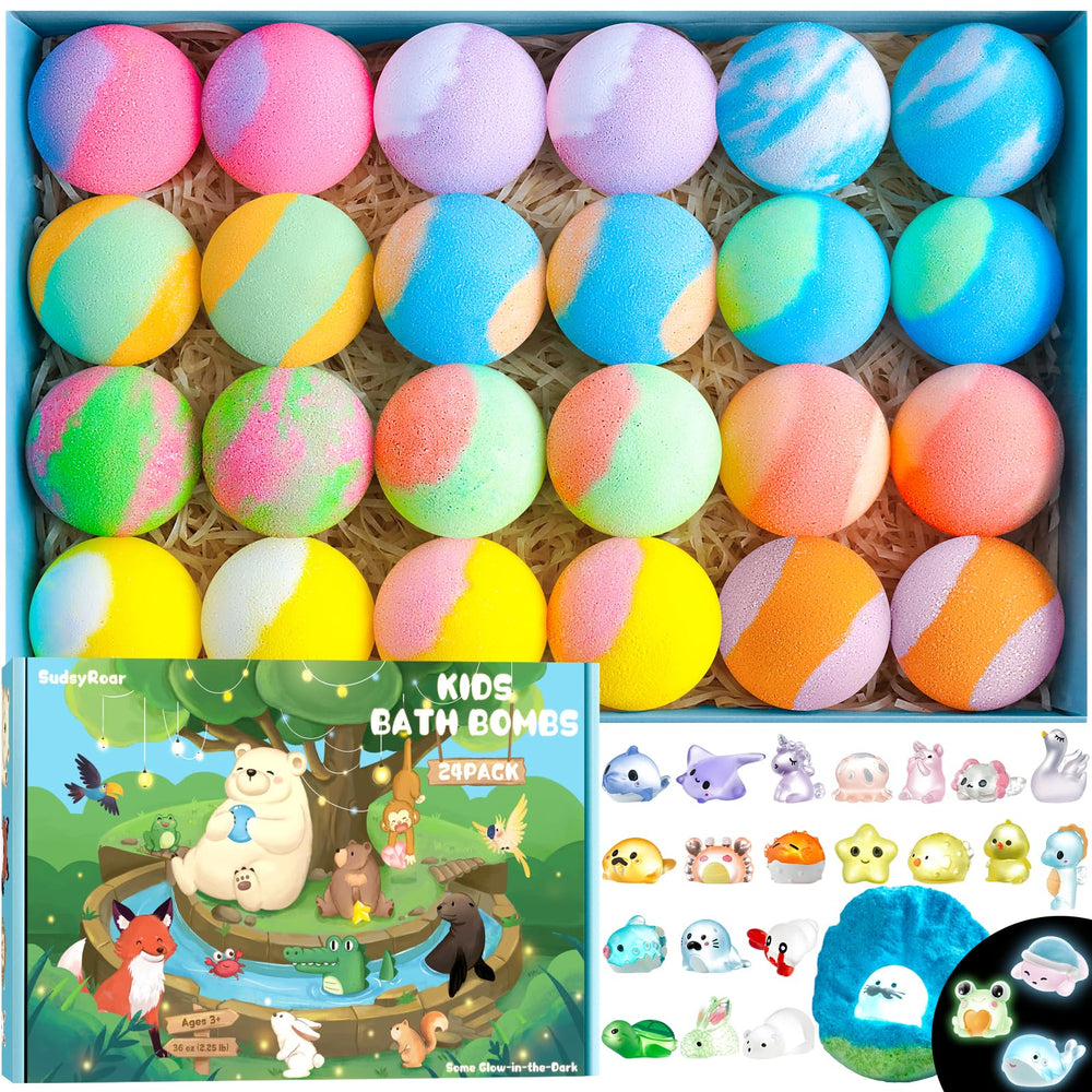 SudsyRoar: 24 boules de bain en boîte, plaisir sûr pour l'enfant.
