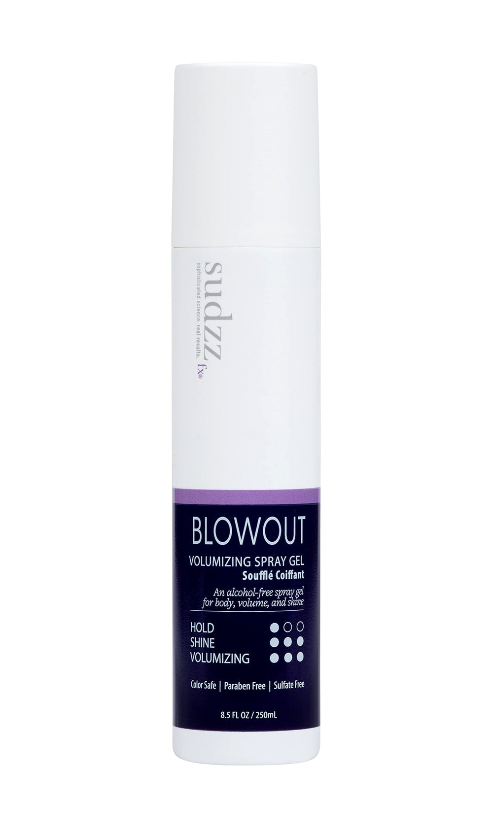 SUDZZFX bouteille et brume volumisante offrant corps et brillance.