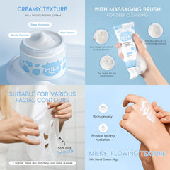 Crème hydratante lait Sulily, texture légère et non grasse