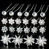 Épingles SUMAJU pour cheveux avec perles et cristaux, parfaites pour un look de mariée.