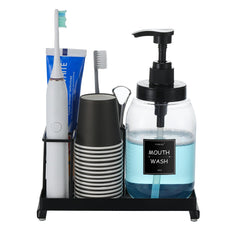 Summark-distributeur bain bouche et support brosse, rangement pratique dans la salle de bains