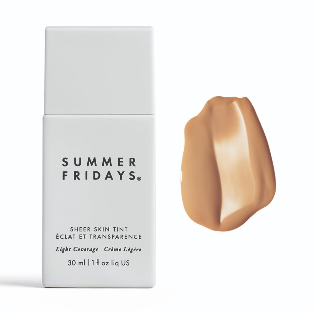 Bouteille de Summer Fridays Sheer Skin Tint avec hydratation légère et fini naturel.