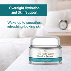 Application sur visage et cou nocturne pour une hydratation continue.