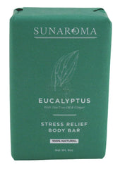 Savon Sunaroma Eucalyptus Tea Tree Ginger, pack de 6, parfum frais et revitalisant.