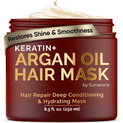 SUNATORIA masque-cheveux keratine huile argan – nourrissant et démêlant après rinçage.