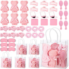 Suncalla bandeau-cheveux rose, idéal pour rester chic pendant une soirée spa.