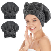 SUNLAND cap-sechage-cheveux microfibre avec noeud, absorption rapide après la douche