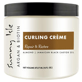 Sunny Isle Crème définissante argan biotine: boucles définies et souples.