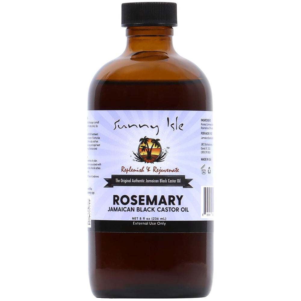 Sunny Isle romarin huile castor noire 8oz – bouteille prête à l'emploi cheveux