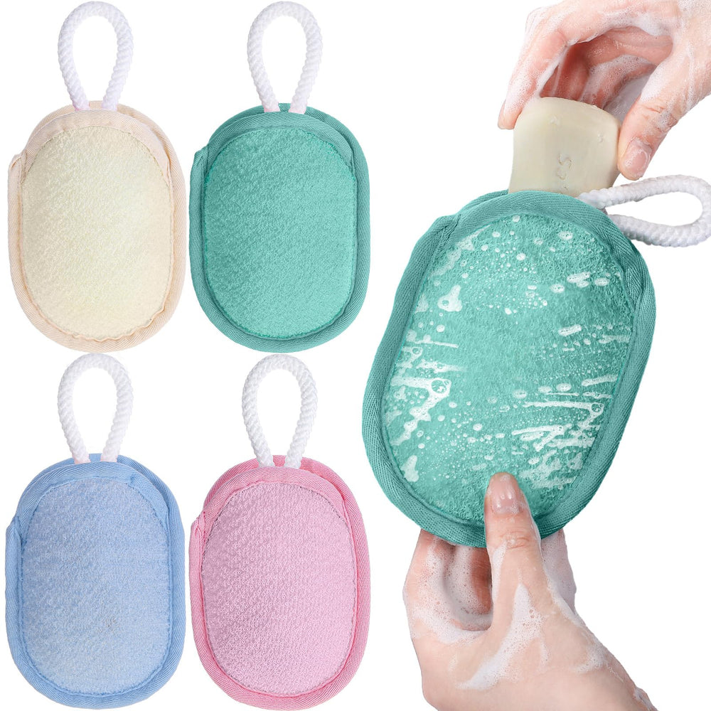 Sunnyray set d'exfoliants savon quatre couleurs pour une exfoliation agréable et efficace.