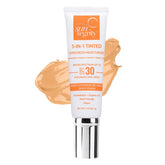 Suntegrity bouteille teintée crème solaire SPF30 pour le visage, hydratante et légère.