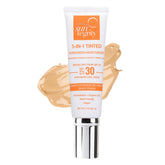 Suntegrity Teinté 5-en-1, flacon Golden Light, protection SPF 30 douce pour le visage.