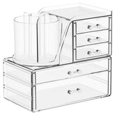 SuoXing Organisateur maquillage acrylique transparent — vue d’ensemble pratique pour vanité