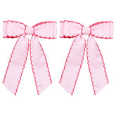 Barrettes SupClips noeud ruban Grosgrain rose, accessoire élégant pour cheveux