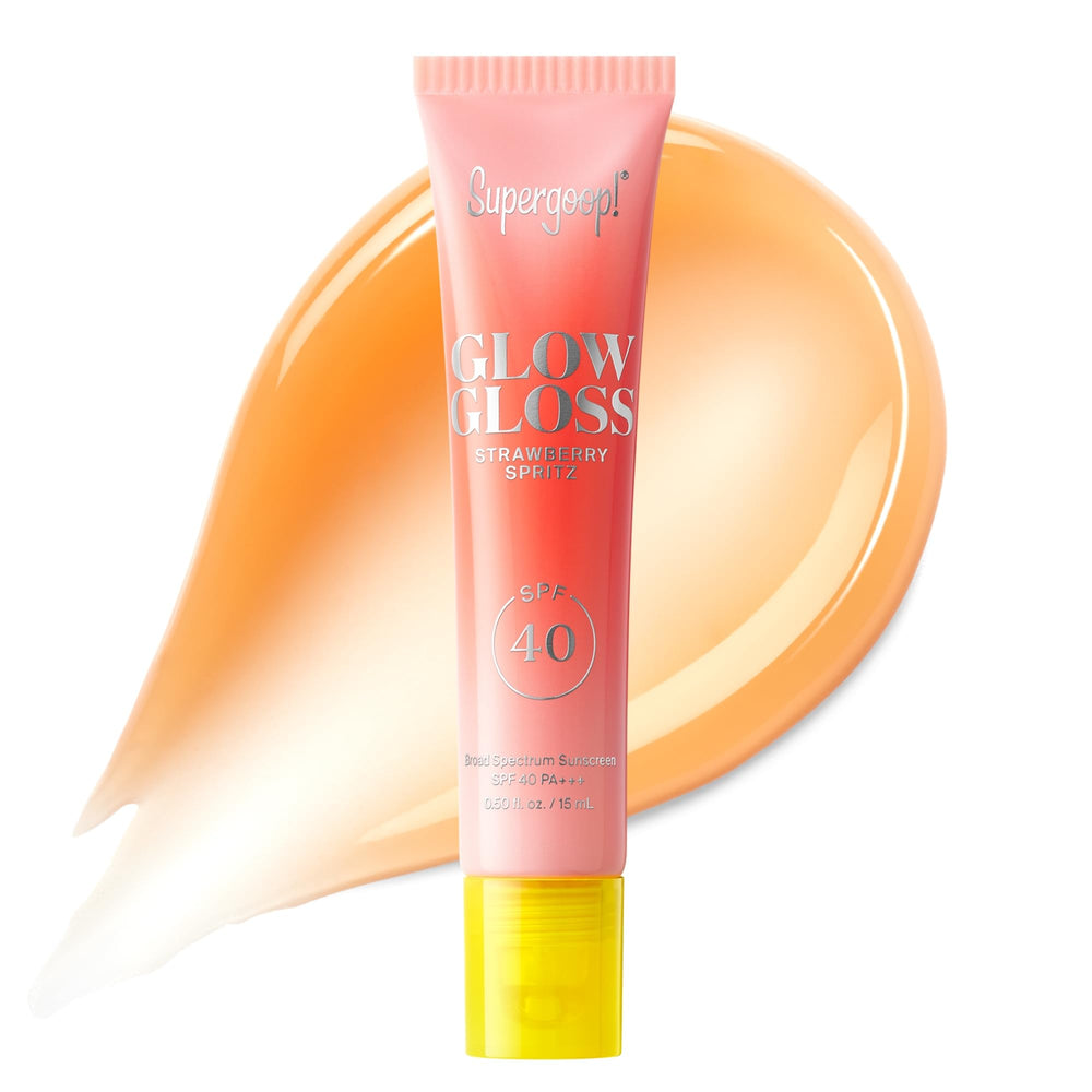 Supergoop Glow Gloss SPF 40 avec emballage élégant prêt pour l’usage rapide