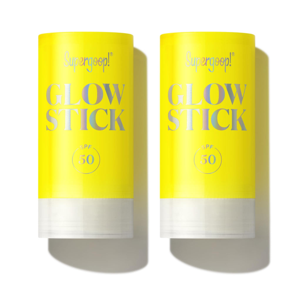 Glow Stick Supergoop: visage-poitrine-epaules, protection SPF et éclat lumineux.