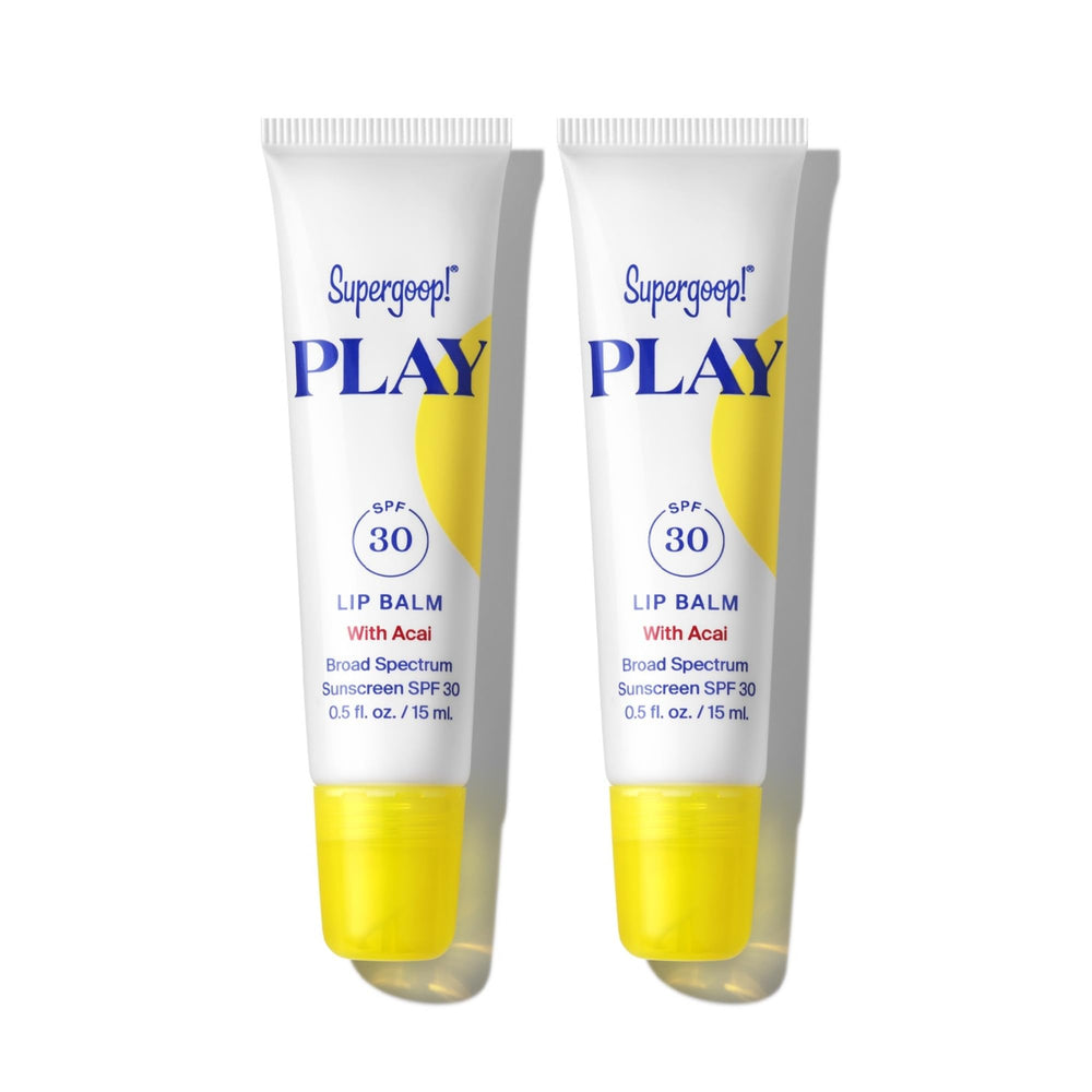 Baume lèvre Supergoop PLAY acai SPF30 en tube, hydratant et pratique.