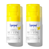 Supergoop Re-setting Refreshing Mist — bouteille prête à secouer pour réactiver maquillage et protection.