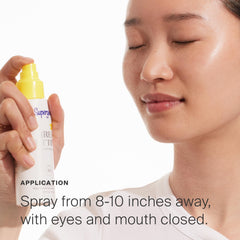 Supergoop Re-setting Refreshing Mist — texture légère, retouche rapide.