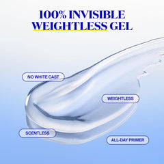 Texture invisible sur le visage, prête pour le maquillage naturel.