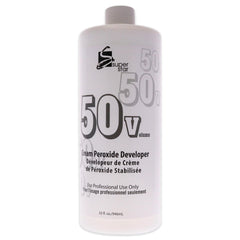 Superstar 50 Volume Crème Développeur : Bouteille pour éclaircissement professionnel et homogène.