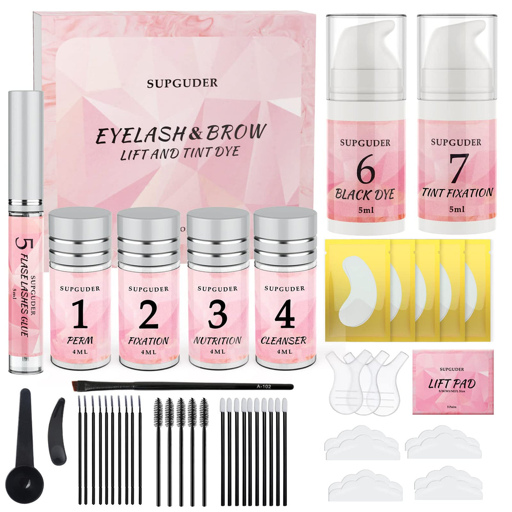 SUPGUDER kit 4-en-1: regard definis et cils recourbés durablement.