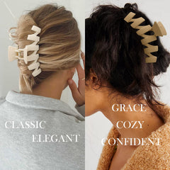Pinces SuPoo banane caramel mate, look chic et stabilité.