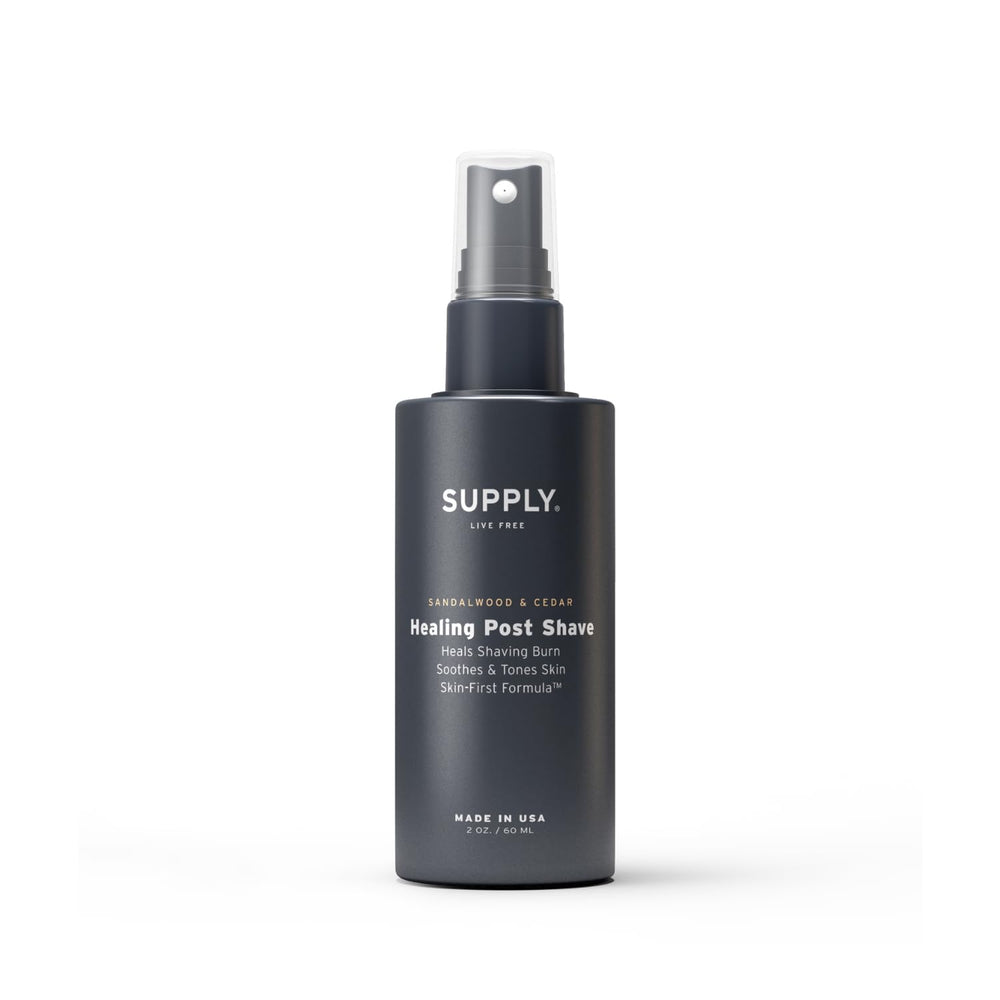 SUPPLY Healing Post Shave, bouteille 60 ml pour hydratation après rasage.