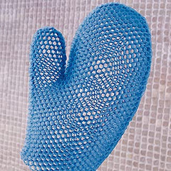 Gant Supracor à cellules hexagonales, exfoliation uniforme sur la peau