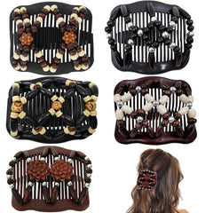 Pinces cheveux double extensibles Suptizizkz en rose, coiffage rapide sans pli.
