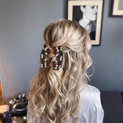 Pinces cheveux double extensibles Suptizizkz en vert, faciles à adapter sur cheveux épais.