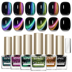Base noire SUPWEE prête à l’emploi pour l’effet œil de chat sur les ongles