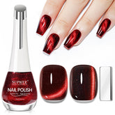 SUPWEE Vernis effet œil-de-chat rouge 16 ml, effet profond et brillant.