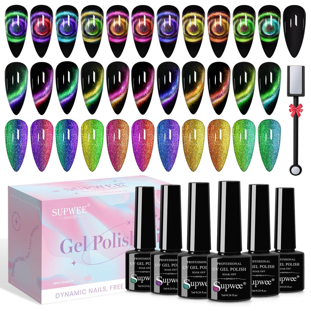 SUPWEE Vernis Gel Cat Eye Galaxie: rendu durable et spectaculaire.