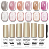 Vue rapprochée du vernis SUPWEE œil de chat Pink Moonlight, finition brillante et magnétique.