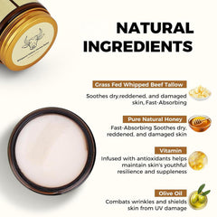 SURORAIN crème corps graisse-boeuf miel, peau douce et nourrie.