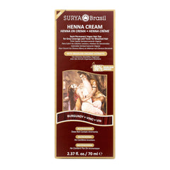 Surya Brasil Crème henné Bourgogne – application facile et couleur riche.