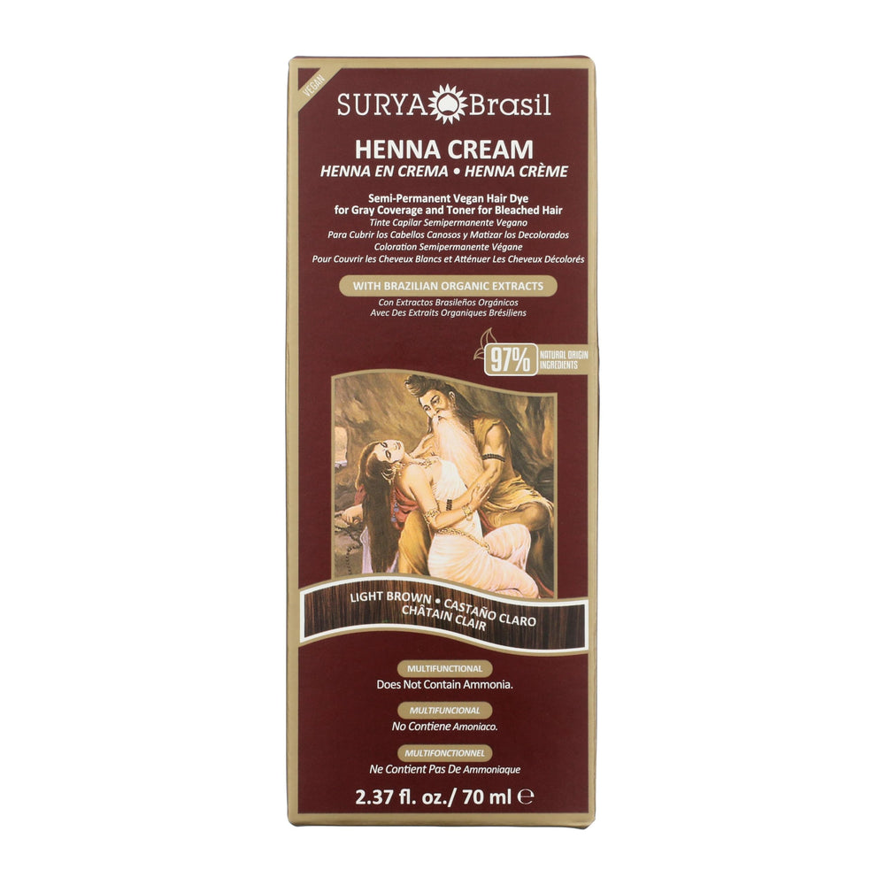 Surya Brasil Henna Crème Brun Clair – bouteille 70 ml et couleur naturelle.