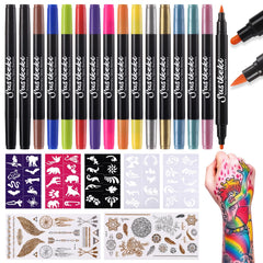 SUSIKEKI marqueurs tatouage temporaires double-face pour dessin rapide sur peau.