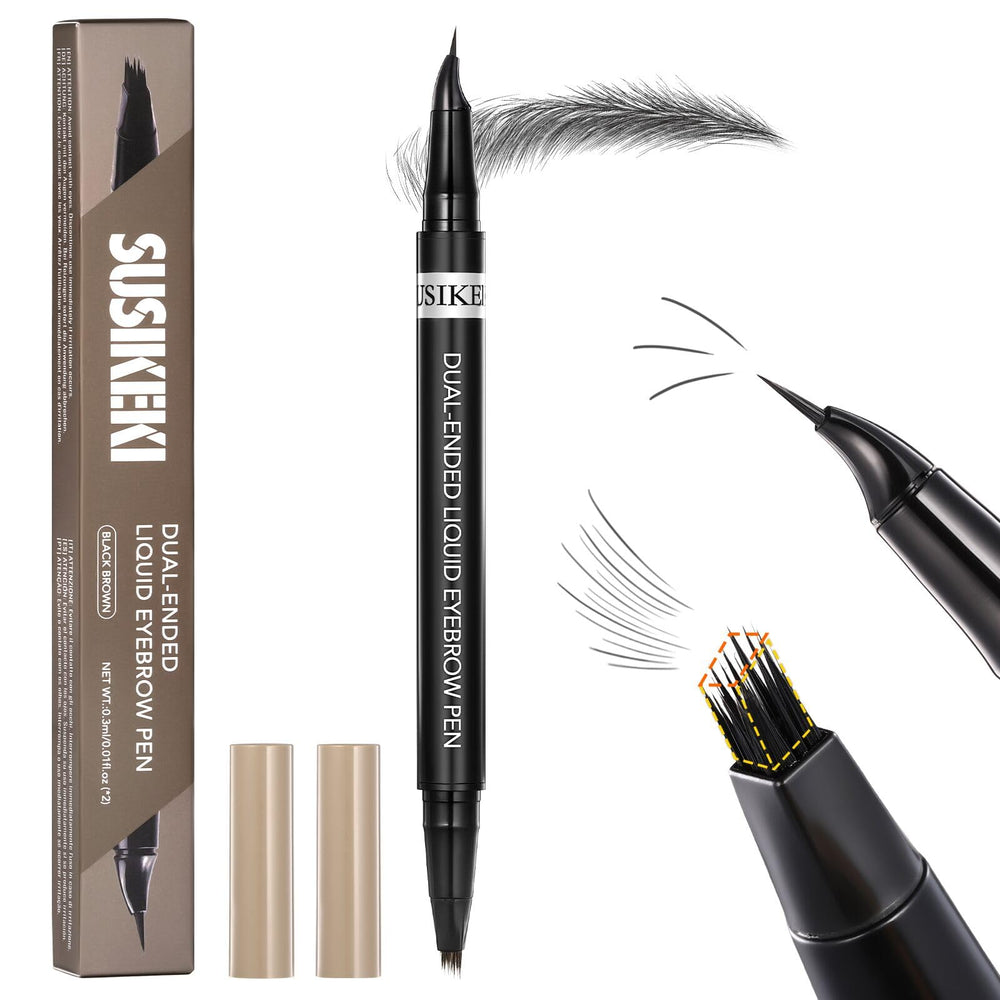 SUSIKEKI Sourcils 2 en 1 avec pinceau courbe pour un tracé naturel et précis.