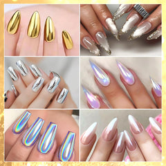 SUTOZMIWE poudre chrome holographique, reflets multicolores.