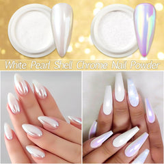 SUTOZMIWE poudre chrome perle blanche, fini nacré subtil.