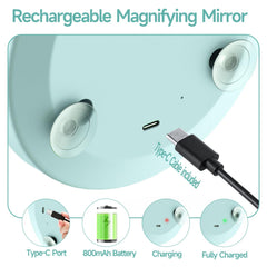 Miroir Suupvaor rechargeable par USB, sans piles.